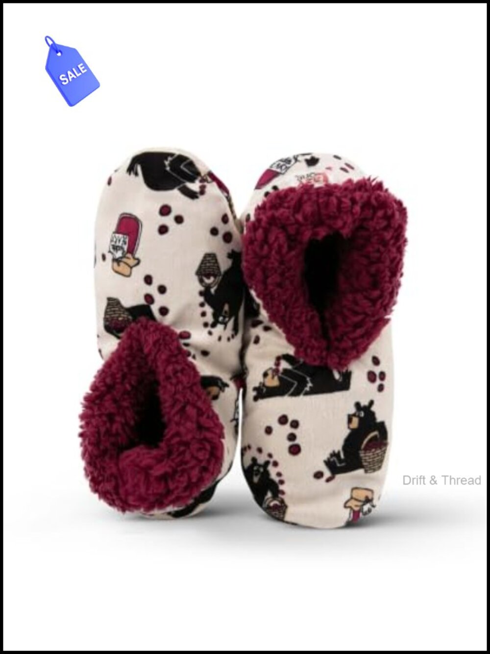 Fuzzy Animal Slipper Socks Fleece Lined Non-Slip Cozy Indoor House Slippers